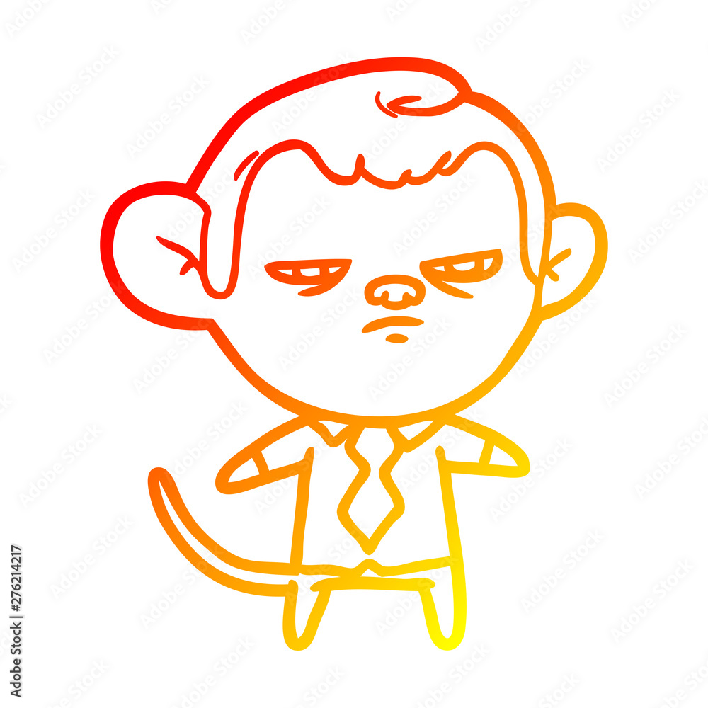 warm gradient line drawing cartoon monkey warm gradient line drawing cartoon monkey