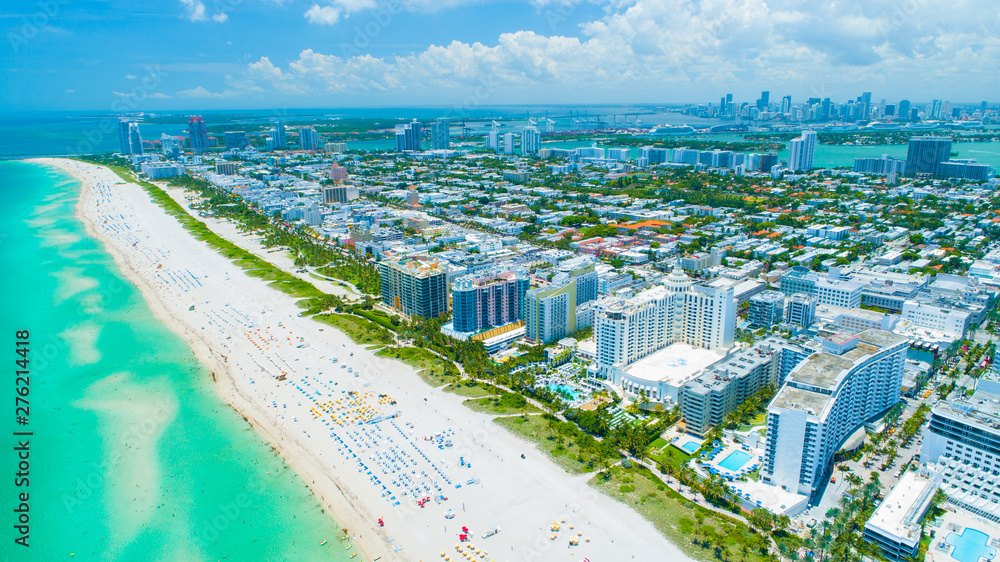 Aerial view city Miami Beach. South Beach. Florida. USA. 