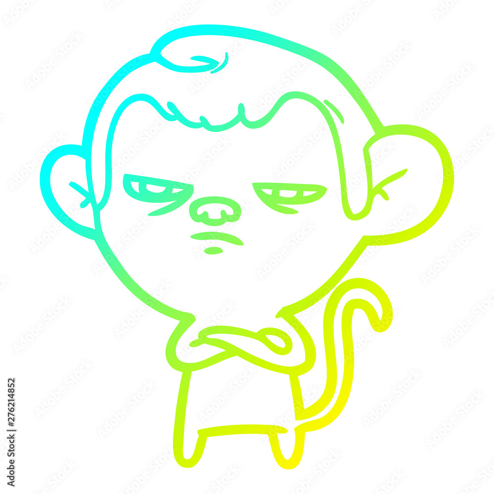 cold gradient line drawing cartoon monkey cold gradient line drawing cartoon monkey