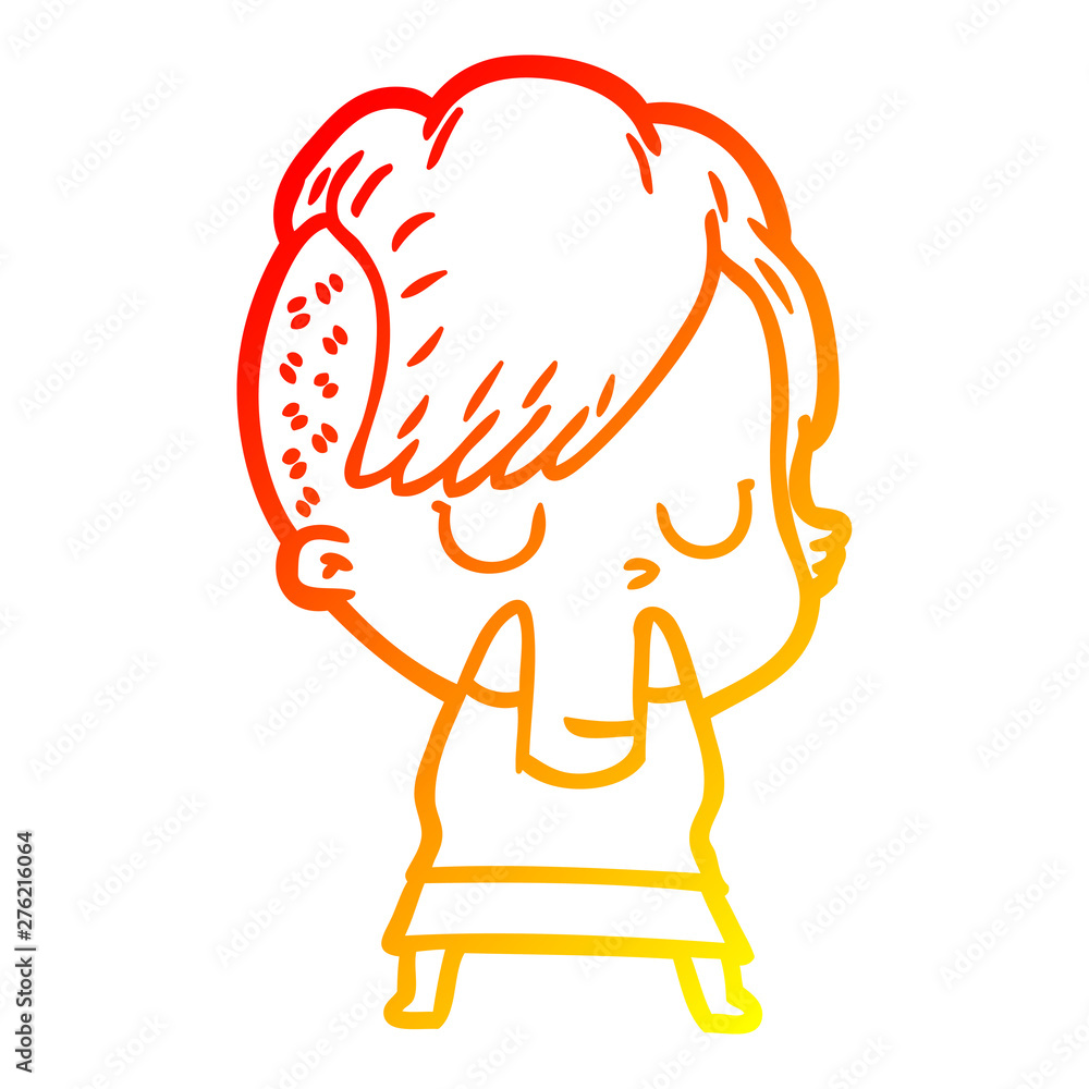 warm gradient line drawing cartoon woman warm gradient line drawing cartoon woman