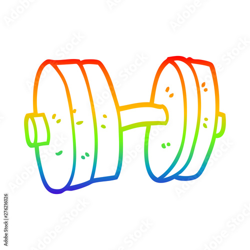 rainbow gradient line drawing cartoon weights