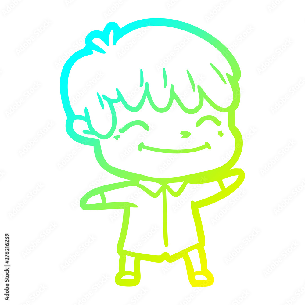 cold gradient line drawing cartoon happy boy cold gradient line drawing cartoon happy boy