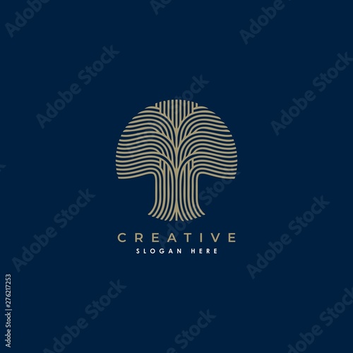 Abstract tree icon logo design.Creative tree symbol inspiration