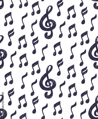 Musical notes seamless vector pattern