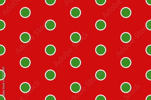 Vector Christmas background. Red and green polka dot pattern.