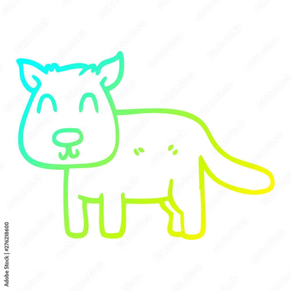 cold gradient line drawing cartoon calm dog cold gradient line drawing cartoon calm dog