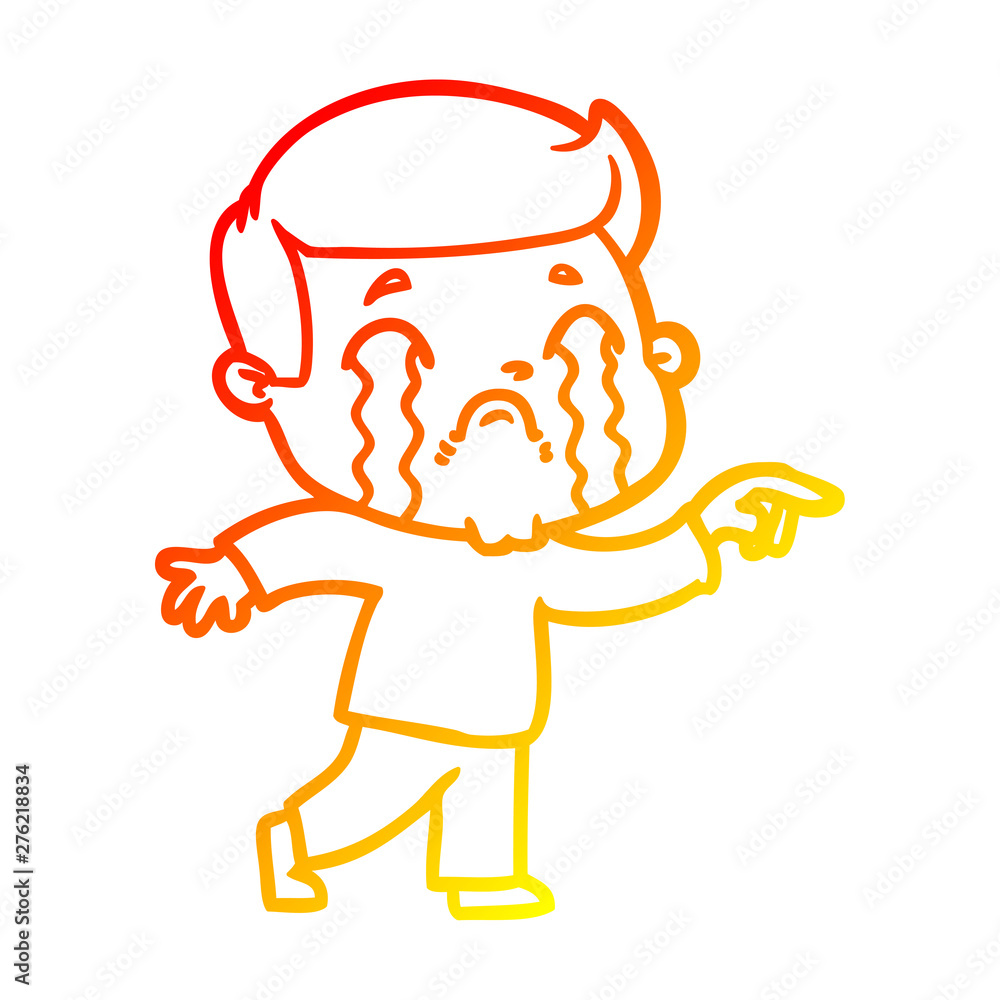 warm gradient line drawing cartoon man crying warm gradient line drawing cartoon man crying