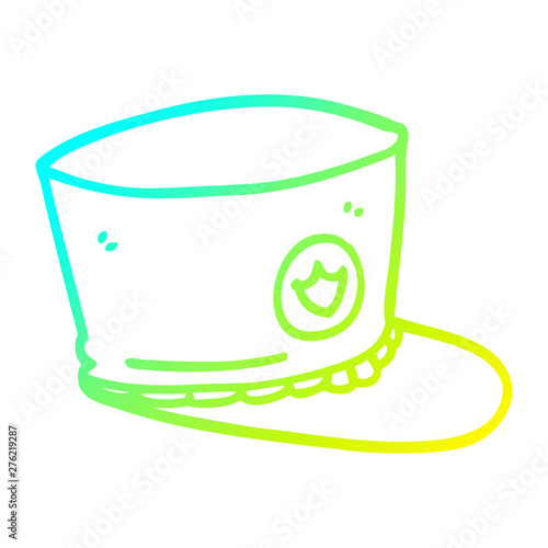 cold gradient line drawing cartoon official hat