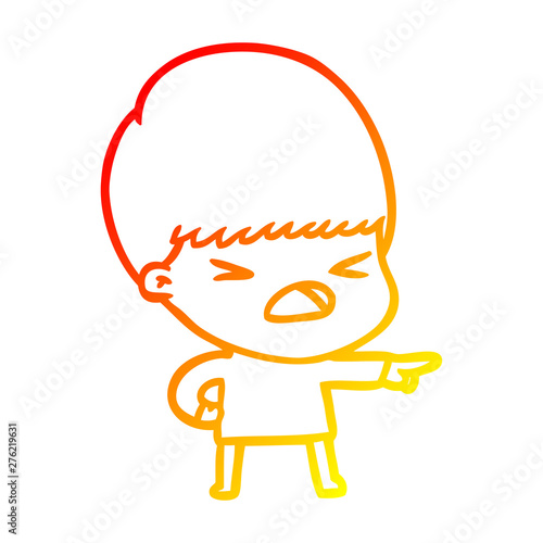 warm gradient line drawing cartoon stressed man