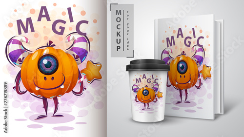Hallooween pumpkin - mockup for your idea