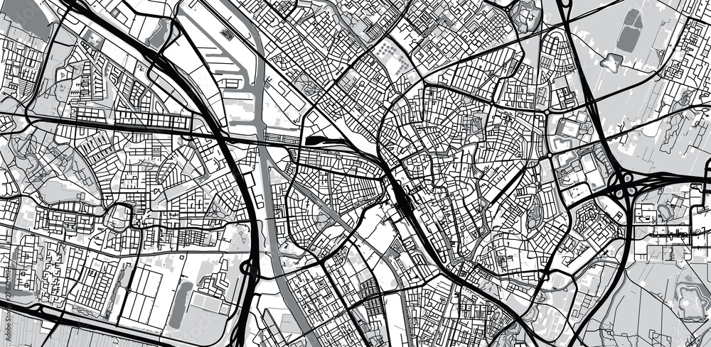 Obraz premium Urban vector city map of Utrecht, The Netherlands