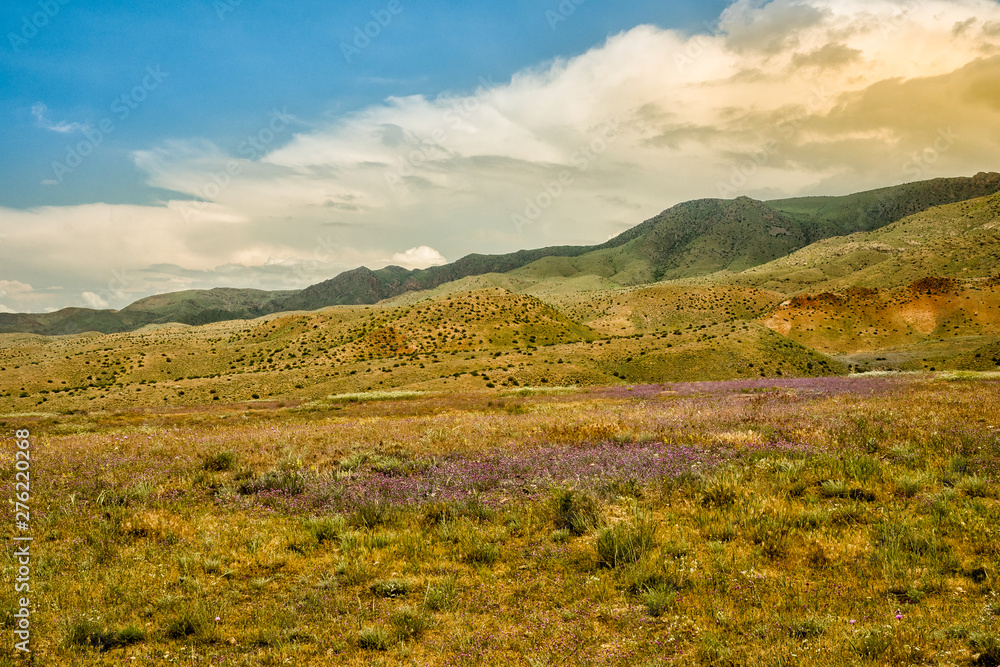 A beautiful spring day in the mountains. A stunning landscape of the mountains of Armenia.