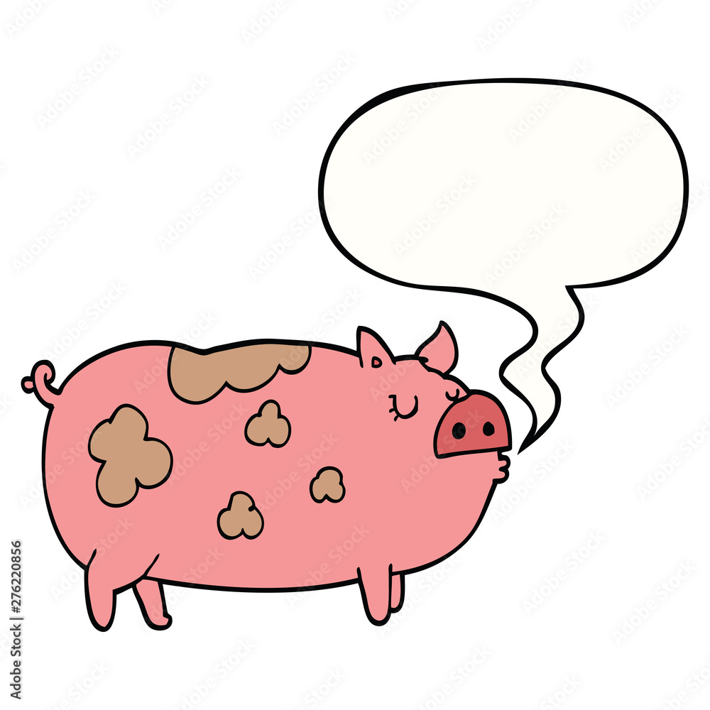 cartoon pig and speech bubble cartoon pig and speech bubble