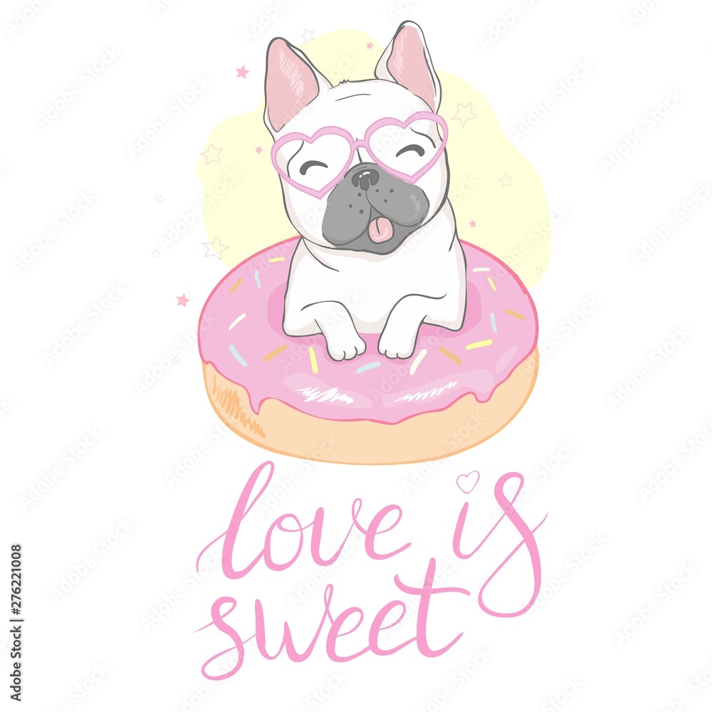 French bulldog head isolated on white background. Vector illustration French bulldog head isolated on white background. Vector illustration