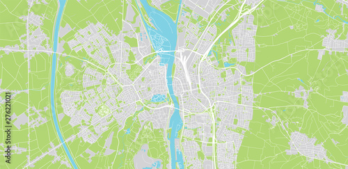 Canvas Print Urban vector city map of Maastricht, The Netherlands