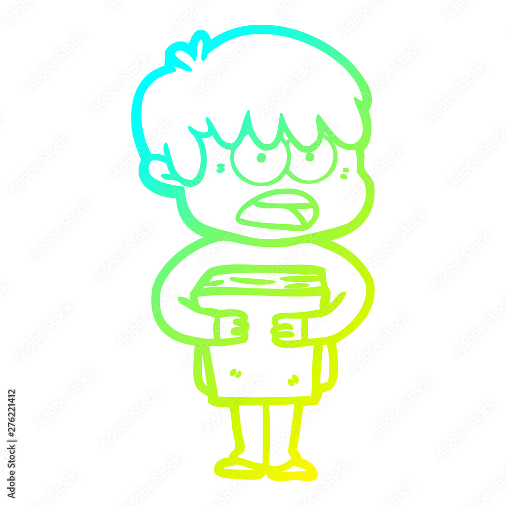 cold gradient line drawing worried cartoon boy cold gradient line drawing worried cartoon boy