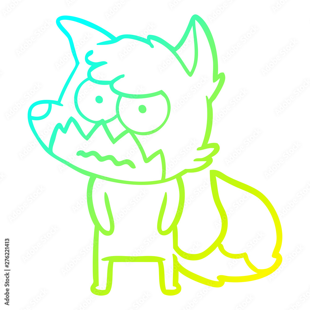 cold gradient line drawing cartoon annoyed fox cold gradient line drawing cartoon annoyed fox