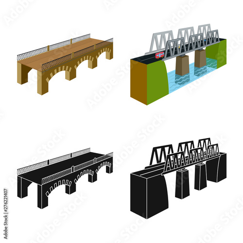 Isolated object of connection and design sign. Set of connection and side stock symbol for web.
