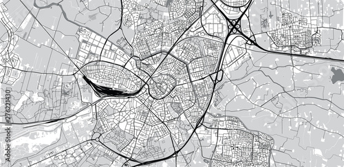 Urban vector city map of Amersfoort, The Netherlands