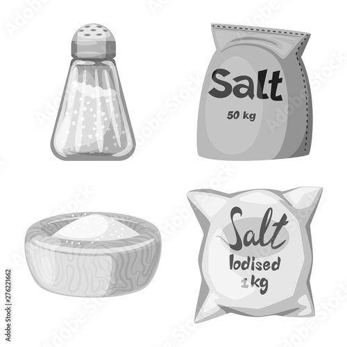 Vector design of salt and food icon. Collection of salt and mineral vector icon for stock.