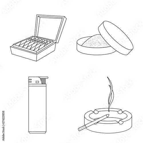 Vector illustration of health and nicotine icon. Set of health and statistics stock vector illustration.