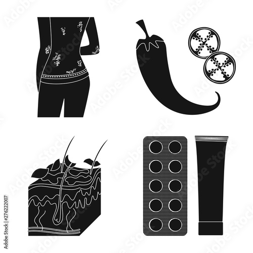 Vector design of healthcare and medical icon. Collection of healthcare and dermatology vector icon for stock.