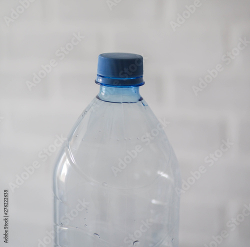 a plastic bottle of water