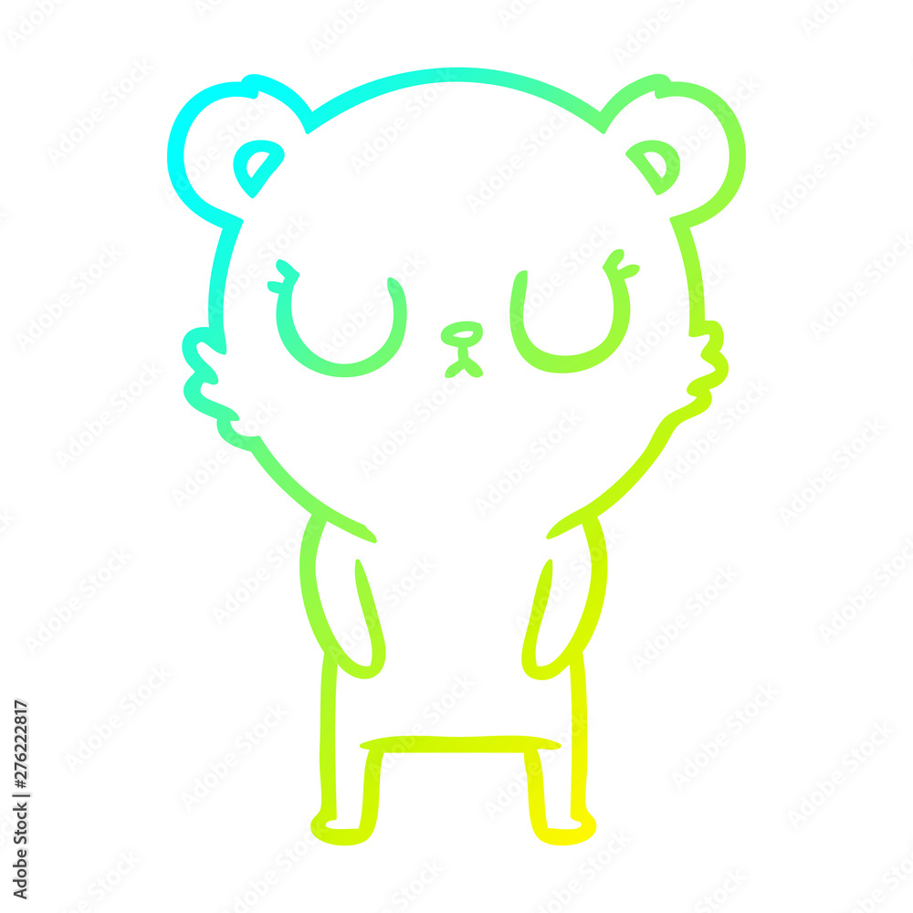 cold gradient line drawing peaceful cartoon bear cold gradient line drawing peaceful cartoon bear