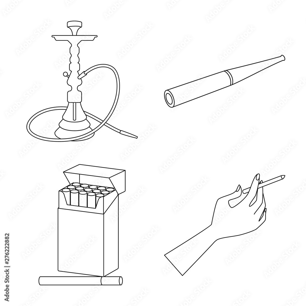 Fototapeta premium Isolated object of health and nicotine symbol. Collection of health and statistics stock symbol for web.