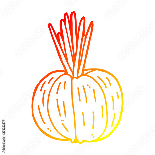 warm gradient line drawing cartoon vegetable