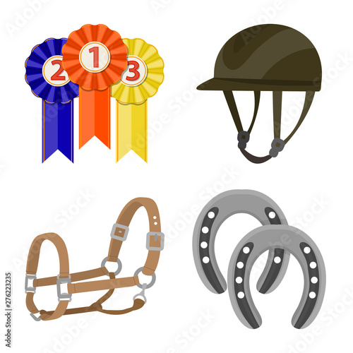 Vector design of horseback and equestrian symbol. Set of horseback and horse stock vector illustration.