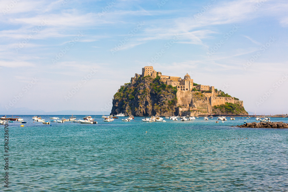 Aragonese Castle. Ischia - a volcanic island in the Tyrrhenian Sea, the northern end of the Gulf of Naples