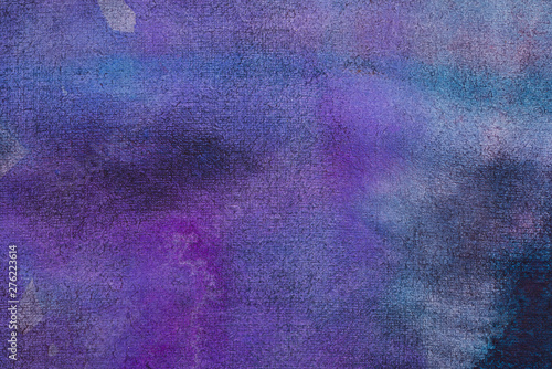 watercolor background abstract sheet of paper covered with multicolored paint purple blue, grunge effect background for design with texture