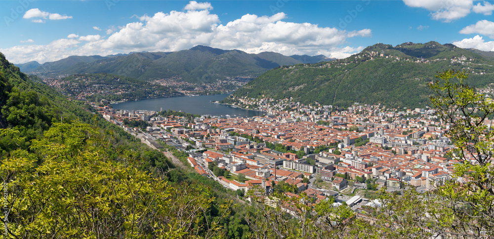 Como - The city among the mountains and lake Como.