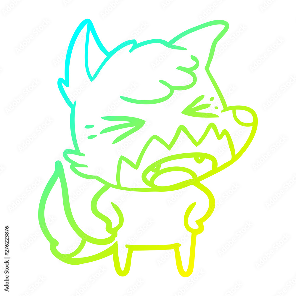 cold gradient line drawing angry cartoon fox cold gradient line drawing angry cartoon fox