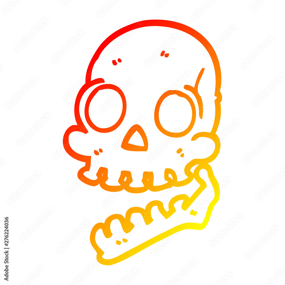 warm gradient line drawing cartoon skull warm gradient line drawing cartoon skull