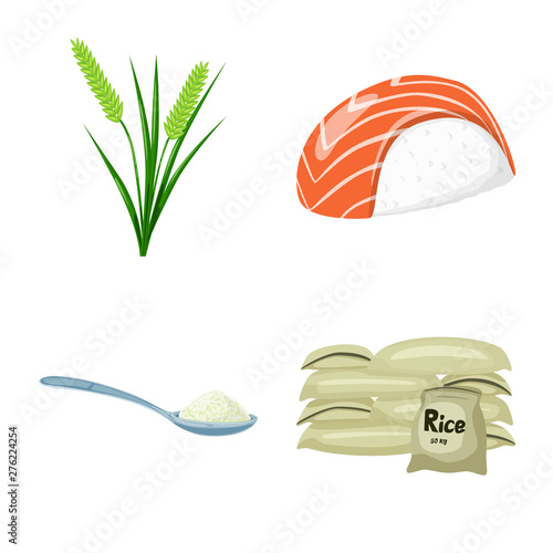 Vector design of food and organic symbol. Set of food and agricultural vector icon for stock.