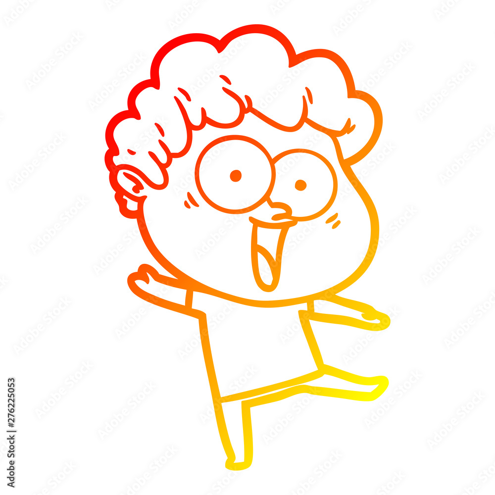 warm gradient line drawing cartoon happy man warm gradient line drawing cartoon happy man