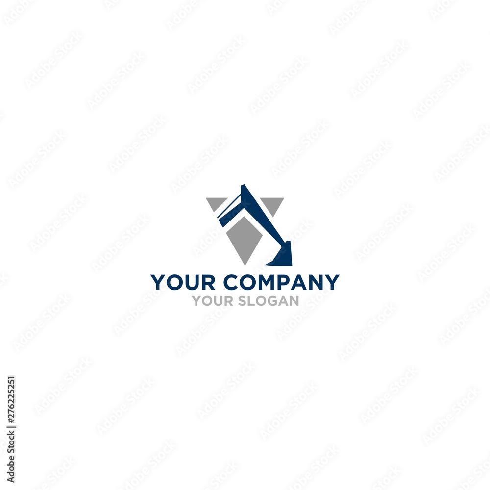 V Excavator Logo Design Vector V Excavator Logo Design Vector