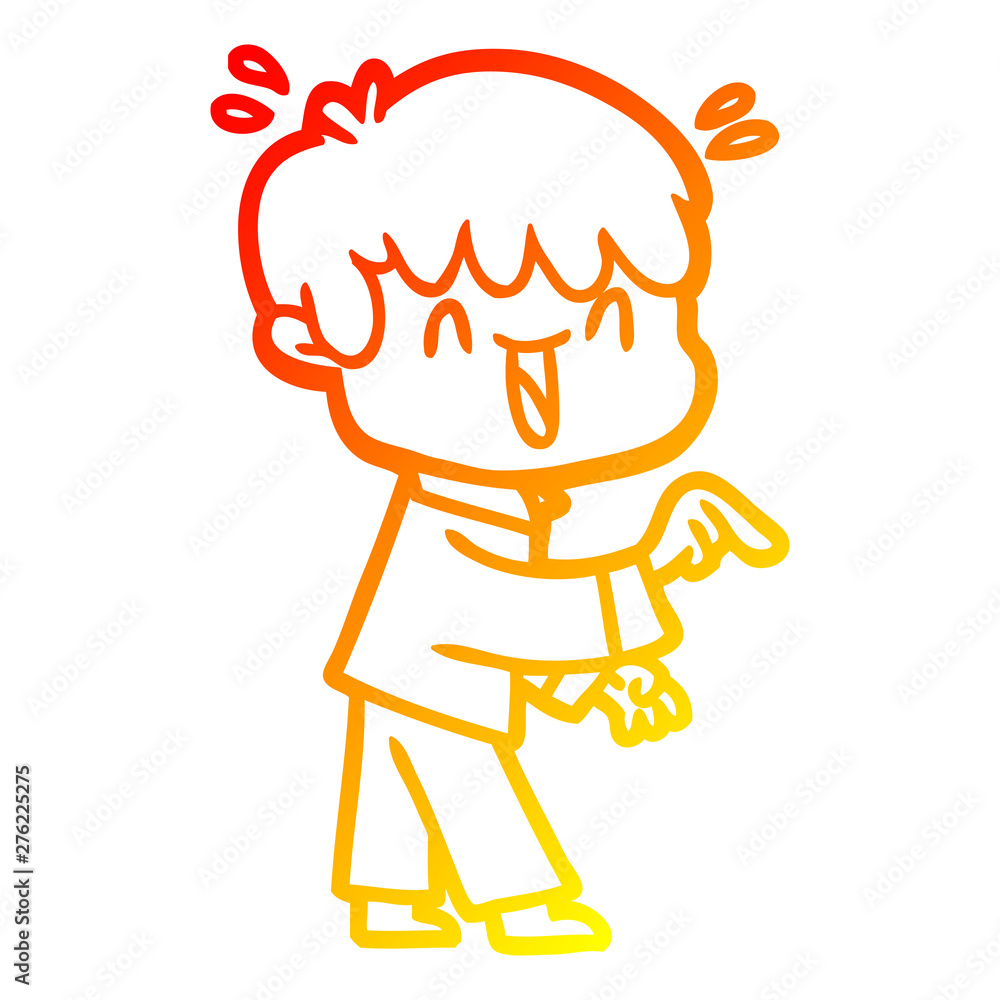 warm gradient line drawing cartoon laughing boy warm gradient line drawing cartoon laughing boy