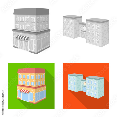 Vector illustration of construction and building symbol. Collection of construction and estate vector icon for stock.