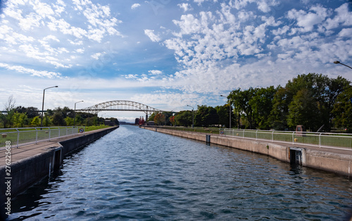 Fotografie Sault Ste. Marie Ontario Canal and International Bridge