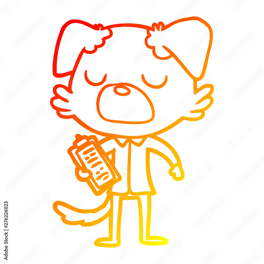 warm gradient line drawing cartoon dog manager warm gradient line drawing cartoon dog manager