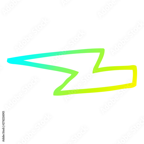 cold gradient line drawing cartoon  lightening bolts