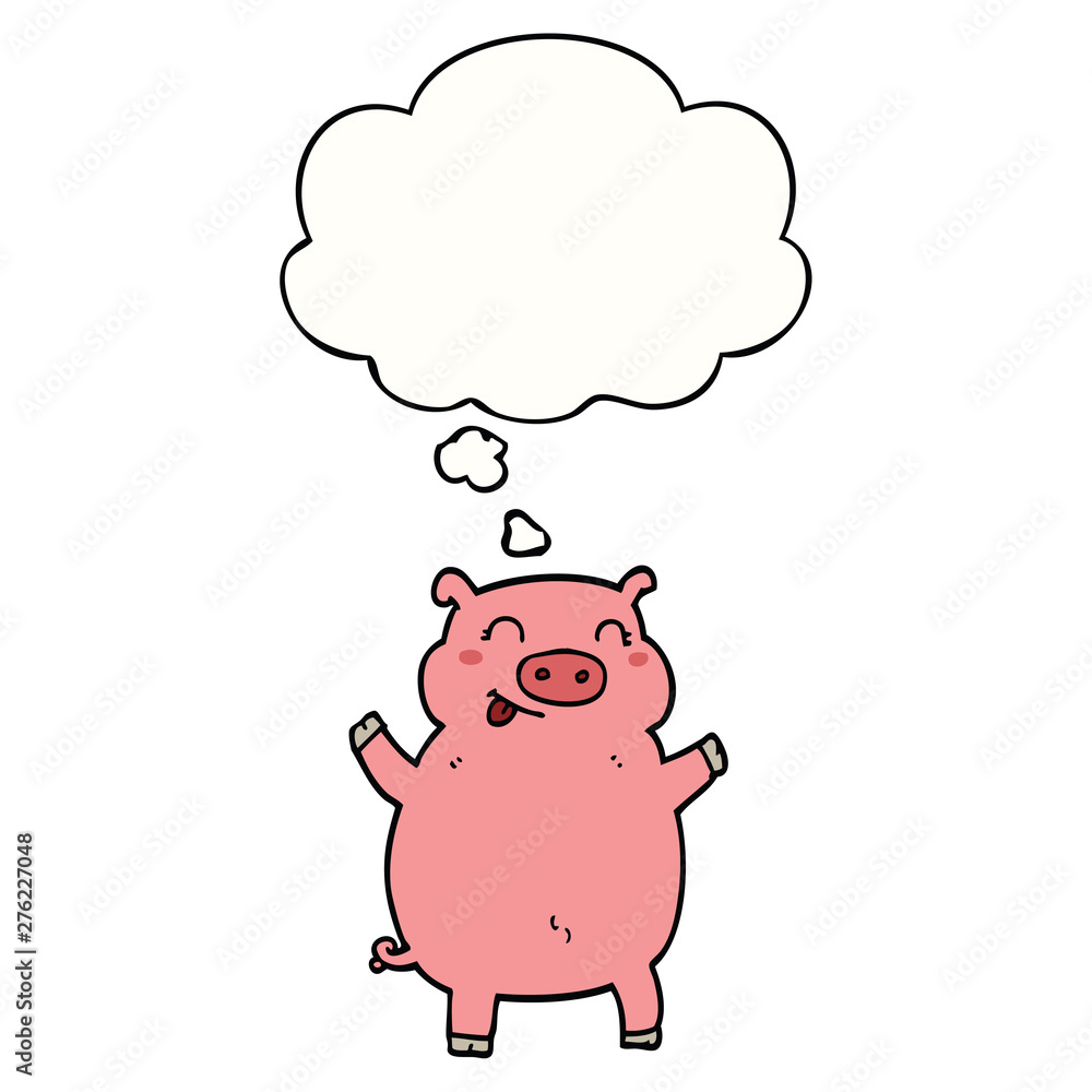 cartoon pig and thought bubble cartoon pig and thought bubble