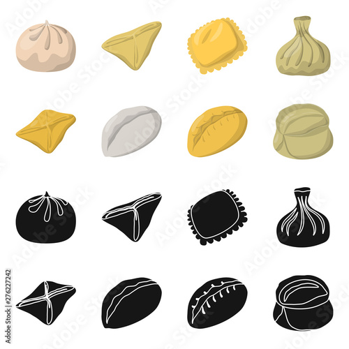 Isolated object of products and cooking sign. Collection of products and appetizer vector icon for stock.
