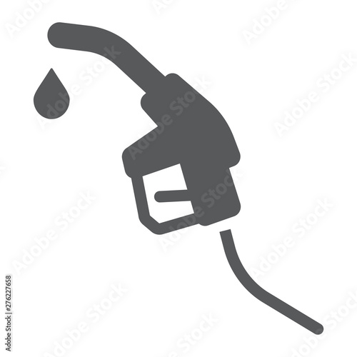 Gas station glyph icon, fuel and pump, filling station sign, vector graphics, a solid pattern on a white background.