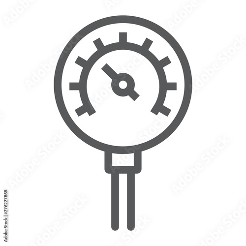 Tapeta Oil manometer line icon, control and meter, pressure gage sign, vector graphics, a linear pattern on a white background