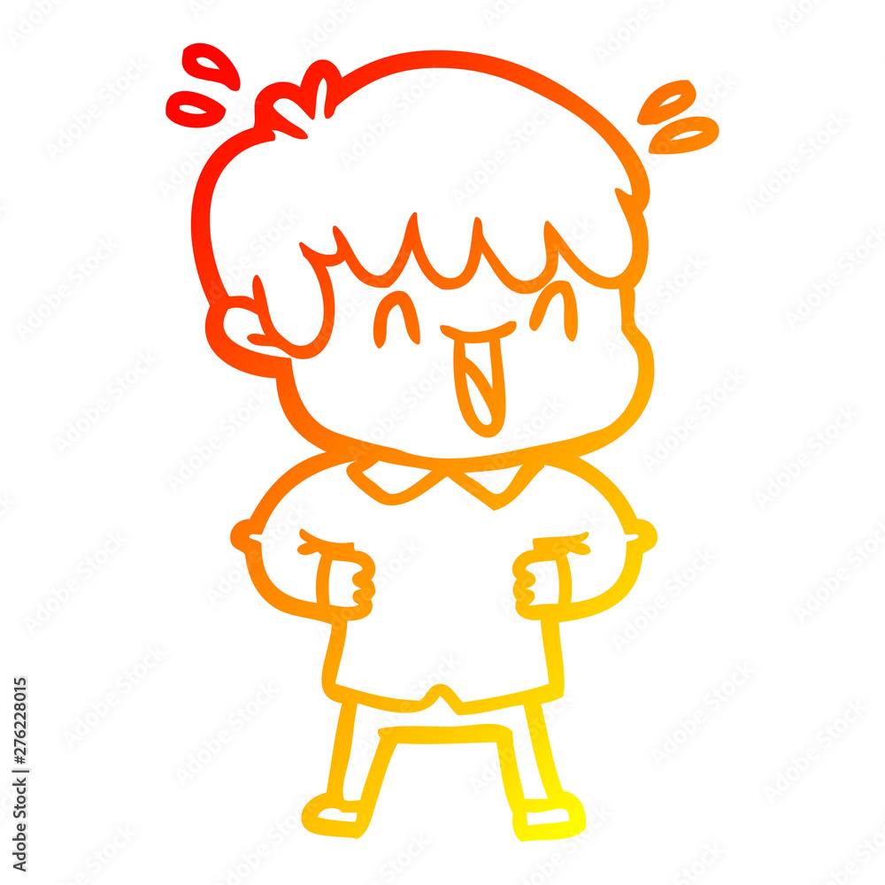 warm gradient line drawing cartoon laughing boy warm gradient line drawing cartoon laughing boy