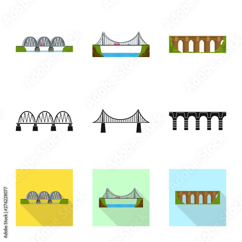 Vector design of connection and design logo. Set of connection and side stock vector illustration.